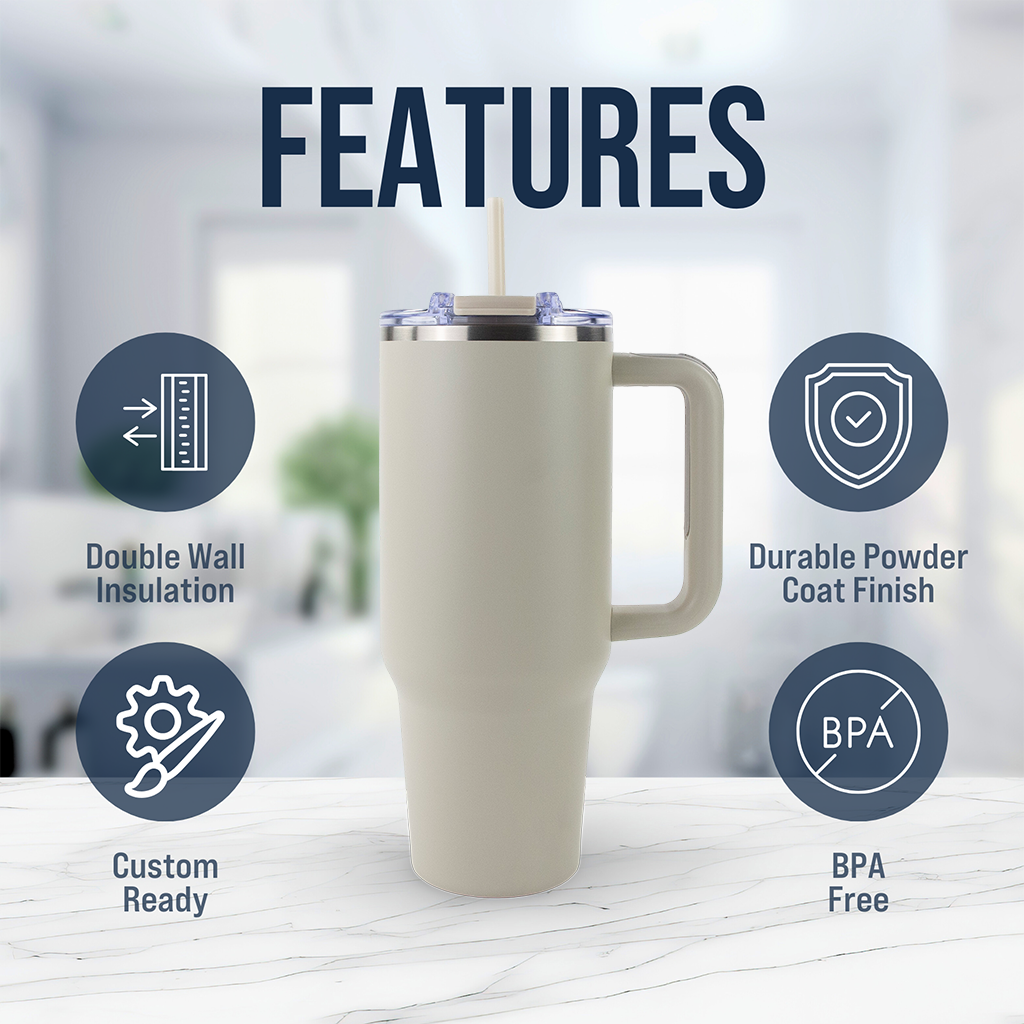 40oz POWDER COATED BIG SWIG TUMBLER: Navy Blue