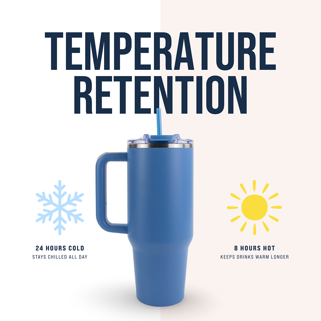 40oz POWDER COATED BIG SWIG TUMBLER: Navy Blue